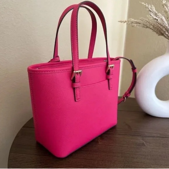 Michael Kors Fushia Pink Jet Set XS Carryall Mini Tote Bag - Picture 2 of 4